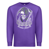Purple santa muerte female deity mexican satanic dead sugar skull tank top Premium Sweatshirt - linhVisuals
