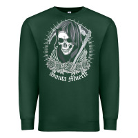 Sports Green santa muerte female deity mexican satanic dead sugar skull tank top Premium Sweatshirt - linhVisuals
