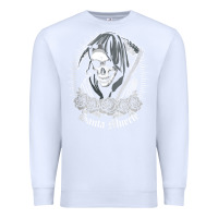 White santa muerte female deity mexican satanic dead sugar skull tank top Premium Sweatshirt - linhVisuals