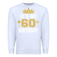 White it's my 60th birthday gift for 60 years old man and woman t shirt Premium Sweatshirt - linhVisuals