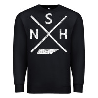 Black vintage nashville retro nsh cross t shirt Premium Sweatshirt - linhVisuals
