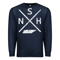 Navy vintage nashville retro nsh cross t shirt Premium Sweatshirt - linhVisuals