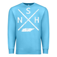 Ocean Blue vintage nashville retro nsh cross t shirt Premium Sweatshirt - linhVisuals