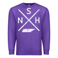 Purple vintage nashville retro nsh cross t shirt Premium Sweatshirt - linhVisuals