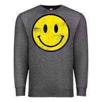 Charcoal Heather vintage retro happy smiley face 80's 90's aesthetic t shirt Premium Sweatshirt - linhVisuals