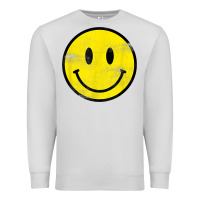 Dove Grey vintage retro happy smiley face 80's 90's aesthetic t shirt Premium Sweatshirt - linhVisuals