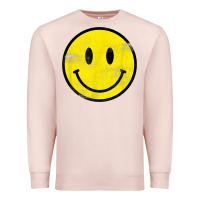 Pale Pink vintage retro happy smiley face 80's 90's aesthetic t shirt Premium Sweatshirt - linhVisuals