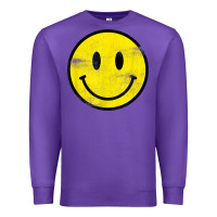 Purple vintage retro happy smiley face 80's 90's aesthetic t shirt Premium Sweatshirt - linhVisuals