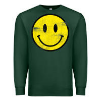 Sports Green vintage retro happy smiley face 80's 90's aesthetic t shirt Premium Sweatshirt - linhVisuals