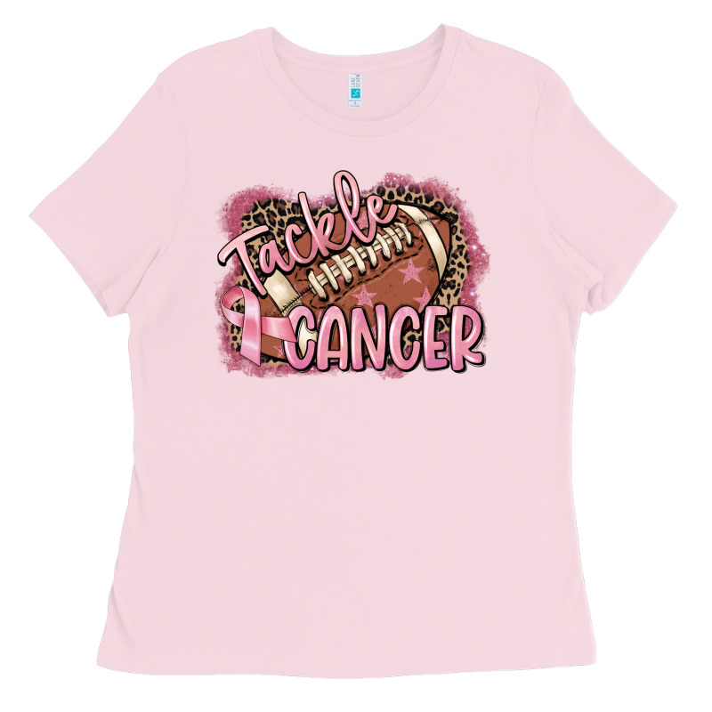 Tackle Cancer Football Ladies Tee by FaDigitalArtStudio | Teevron