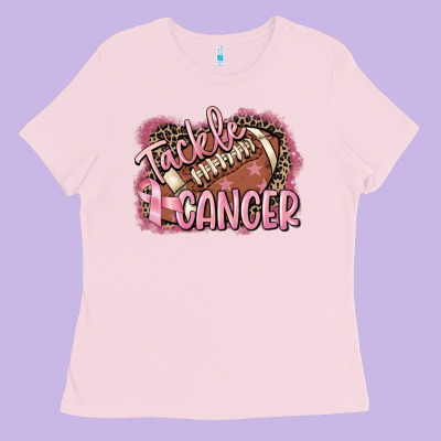 Tackle Cancer Football Ladies Tee Designed By Fadigitalartstudio