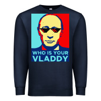 Navy who is your vladdy Premium Sweatshirt - linhVisuals
