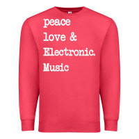 Cardinal peace love & electronic music  edm techno t shirt Premium Sweatshirt - linhVisuals