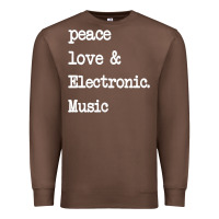 Chestnut peace love & electronic music  edm techno t shirt Premium Sweatshirt - linhVisuals