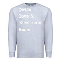 Heather Grey peace love & electronic music  edm techno t shirt Premium Sweatshirt - linhVisuals