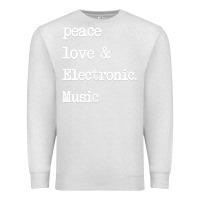 Oatmeal Heather peace love & electronic music  edm techno t shirt Premium Sweatshirt - linhVisuals