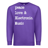 Purple peace love & electronic music  edm techno t shirt Premium Sweatshirt - linhVisuals
