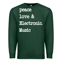 Sports Green peace love & electronic music  edm techno t shirt Premium Sweatshirt - linhVisuals