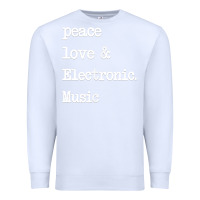 White peace love & electronic music  edm techno t shirt Premium Sweatshirt - linhVisuals