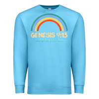 Ocean Blue genesis 913 god's promise faithfully rainbow bible verse t shirt Premium Sweatshirt - linhVisuals