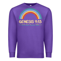 Purple genesis 913 god's promise faithfully rainbow bible verse t shirt Premium Sweatshirt - linhVisuals