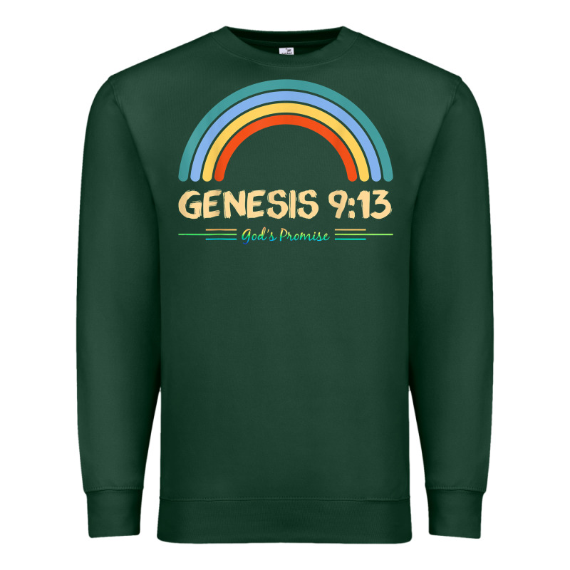 Genesis 913 God's Promise Faithfully Rainbow Bible Verse T Shirt Premium Sweatshirt by linhVisuals | Teevron