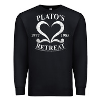 Black plato retreat club vintage retro nyc t shirt Premium Sweatshirt - linhVisuals