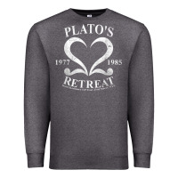 Charcoal Heather plato retreat club vintage retro nyc t shirt Premium Sweatshirt - linhVisuals