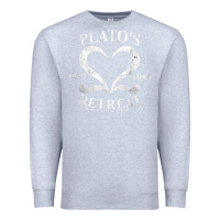 Heather Grey plato retreat club vintage retro nyc t shirt Premium Sweatshirt - linhVisuals