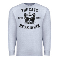 Heather Grey cats of downtown reykjavik t shirt Premium Sweatshirt - linhVisuals
