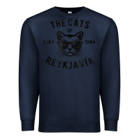 Navy cats of downtown reykjavik t shirt Premium Sweatshirt - linhVisuals