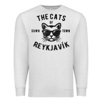 Oatmeal Heather cats of downtown reykjavik t shirt Premium Sweatshirt - linhVisuals