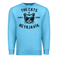 Ocean Blue cats of downtown reykjavik t shirt Premium Sweatshirt - linhVisuals