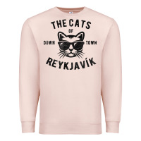 Pale Pink cats of downtown reykjavik t shirt Premium Sweatshirt - linhVisuals