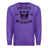 Purple cats of downtown reykjavik t shirt Premium Sweatshirt - linhVisuals
