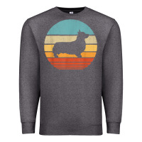 Charcoal Heather corgi retro vintage 60s 70s sunset dog lovers men women t shirt Premium Sweatshirt - linhVisuals