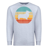Heather Grey corgi retro vintage 60s 70s sunset dog lovers men women t shirt Premium Sweatshirt - linhVisuals