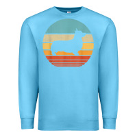 Ocean Blue corgi retro vintage 60s 70s sunset dog lovers men women t shirt Premium Sweatshirt - linhVisuals