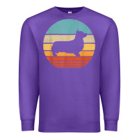 Purple corgi retro vintage 60s 70s sunset dog lovers men women t shirt Premium Sweatshirt - linhVisuals