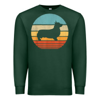 Sports Green corgi retro vintage 60s 70s sunset dog lovers men women t shirt Premium Sweatshirt - linhVisuals
