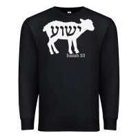 Black isaiah 53 lamb yeshua jesus t shirt Premium Sweatshirt - linhVisuals