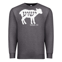 Charcoal Heather isaiah 53 lamb yeshua jesus t shirt Premium Sweatshirt - linhVisuals