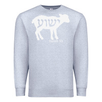 Heather Grey isaiah 53 lamb yeshua jesus t shirt Premium Sweatshirt - linhVisuals