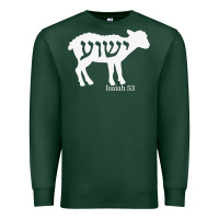 Sports Green isaiah 53 lamb yeshua jesus t shirt Premium Sweatshirt - linhVisuals