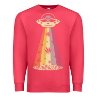 Cardinal vintage alien weed pot leaf ufo abduction marijuana cannabis t shirt Premium Sweatshirt - linhVisuals