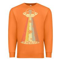 Carrot vintage alien weed pot leaf ufo abduction marijuana cannabis t shirt Premium Sweatshirt - linhVisuals