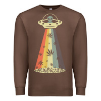 Chestnut vintage alien weed pot leaf ufo abduction marijuana cannabis t shirt Premium Sweatshirt - linhVisuals
