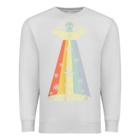 Dove Grey vintage alien weed pot leaf ufo abduction marijuana cannabis t shirt Premium Sweatshirt - linhVisuals