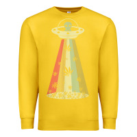 Lemon vintage alien weed pot leaf ufo abduction marijuana cannabis t shirt Premium Sweatshirt - linhVisuals