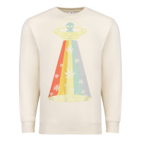 Sandshell vintage alien weed pot leaf ufo abduction marijuana cannabis t shirt Premium Sweatshirt - linhVisuals